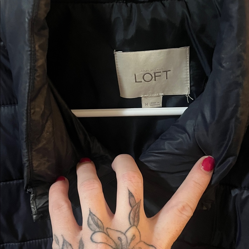 LOFT Dark Blue Quilted Jacket - Picture 2 of 3